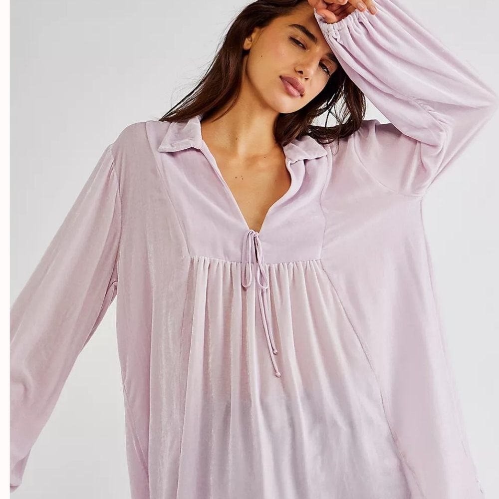 Free People x Jane's Pirate Booty Velvet Verona Tunic in Lavande, NWT, Medium